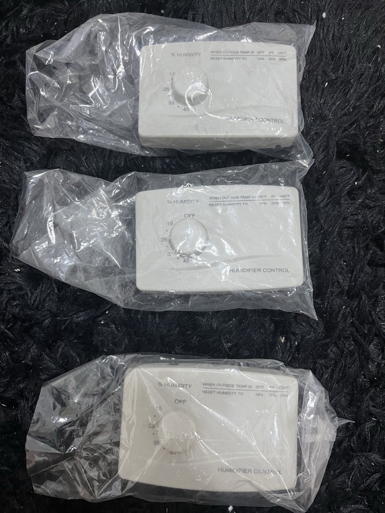 Lot of 3 Furnace Humidifier Controls – Manual Humidistat 15–45% RH – New