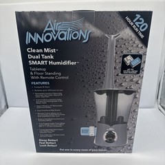 Air Innovations Clean Mist Dual Tank Smart Humidifier Gray MH-801B 8.15L Cap