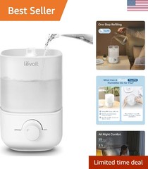 Top Fill Humidifiers for Bedroom, 2.5L Tank for Large Room, Easy to Fill & Cl…