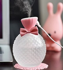USB Ultra Sonic Aroma Crystal Perfume Bottle Humidifier Pink 300 ml