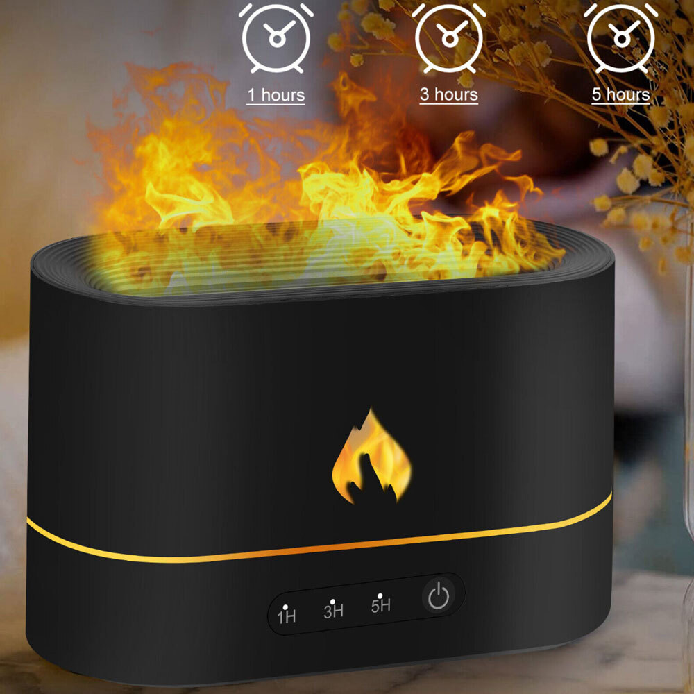 250ml Air Humidifier Essential Oil Aroma Diffuser 3D Flame Mist Home Decor USB