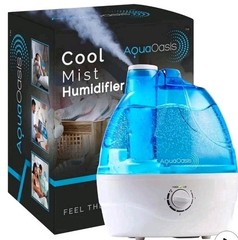Aqua Oasis Cool Mist Humidifier New In Box 2.2 Liters Tank Auto Shut Off White