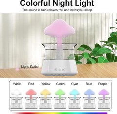 24-Hour Runtime Cloud Rain Humidifier with Touch Control & Waterfall Light