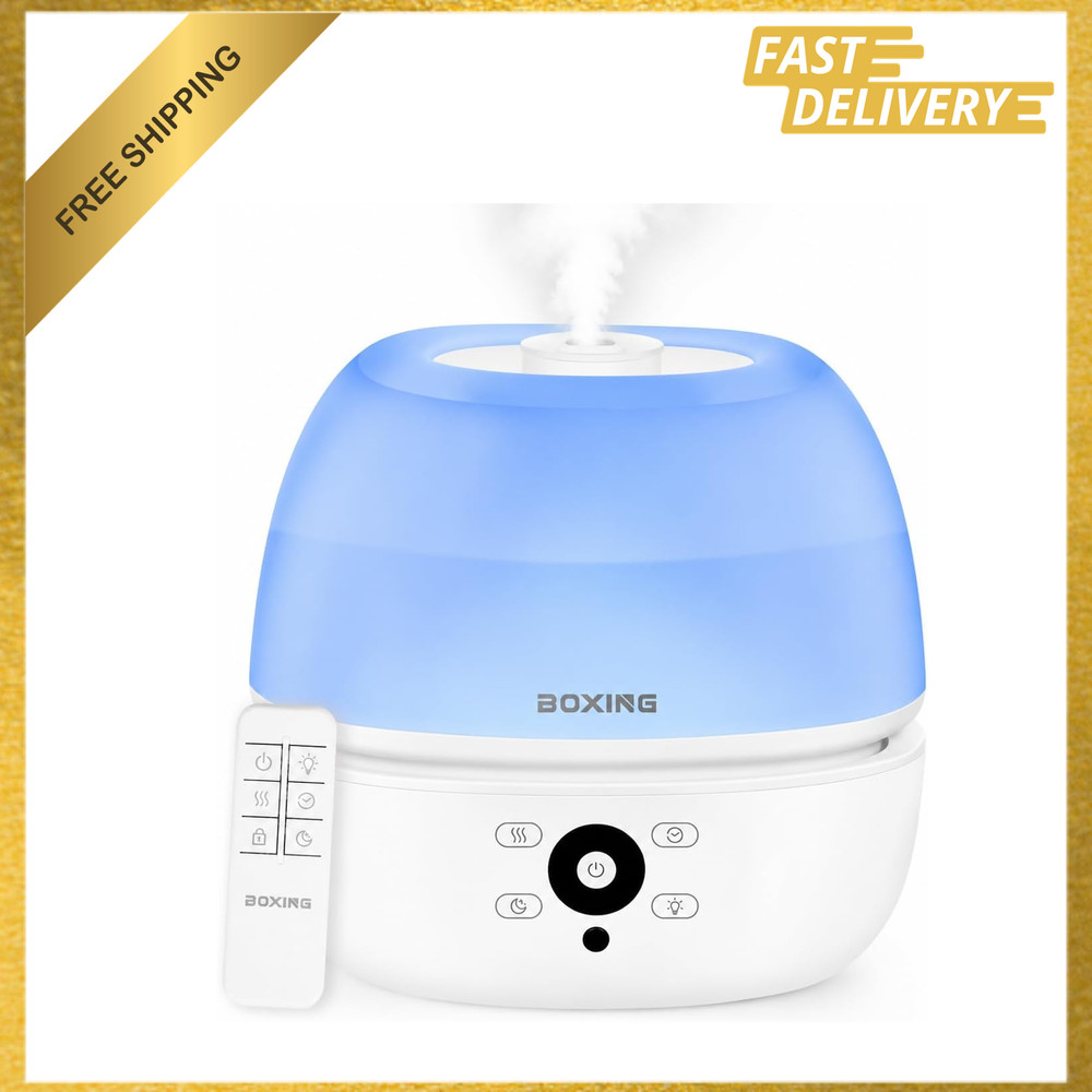 3L Top Fill Humidifier for Bedroom Whisper Quiet Cool Mist Remote Control Night