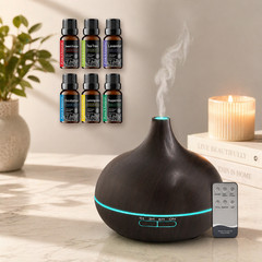 2PC Aroma Diffuser Humidifier With 12x33oz Essential Oils Colorful LED & Remote