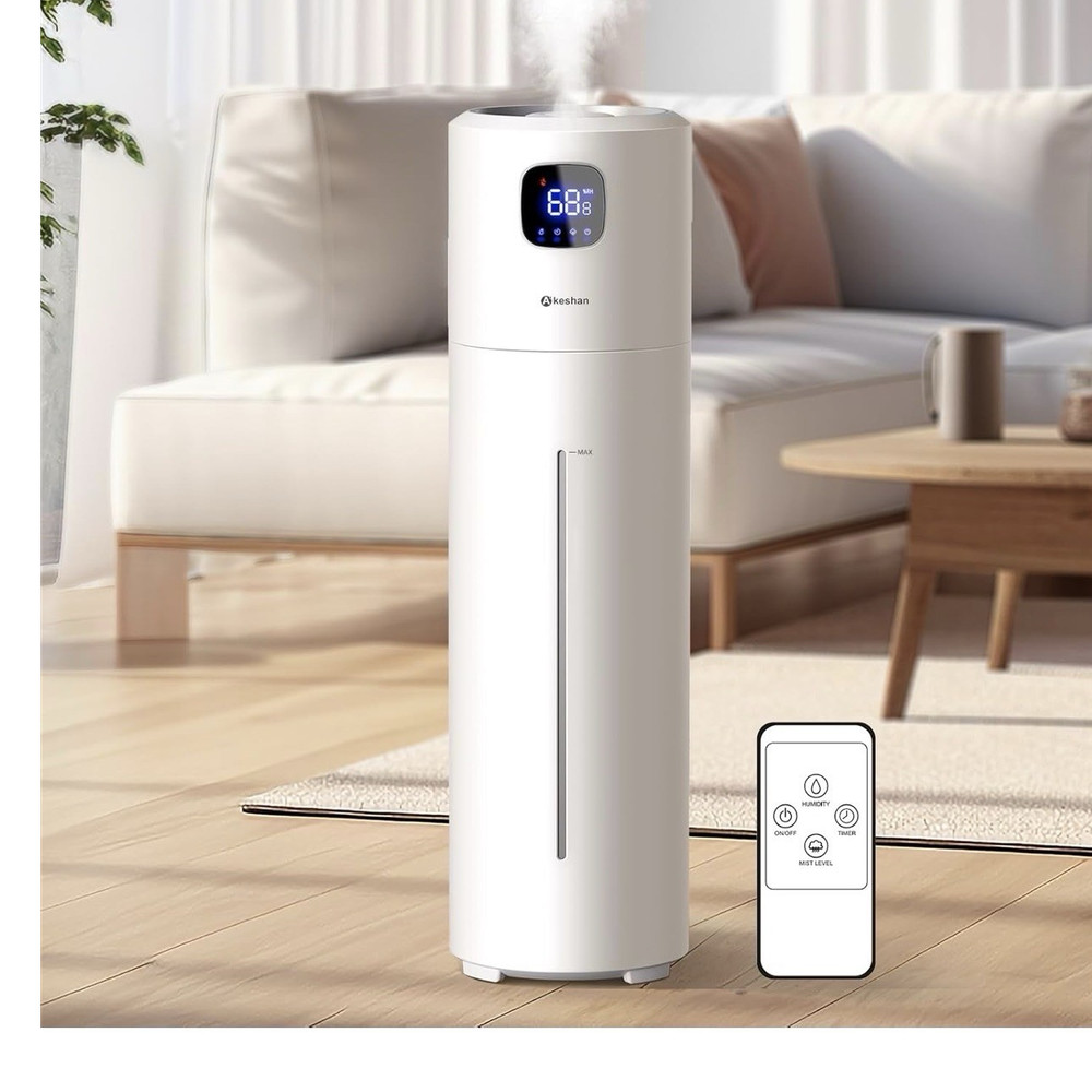 Keshan Ultrasonic Console Humidifier 9L White Touch/Remote Top-fill