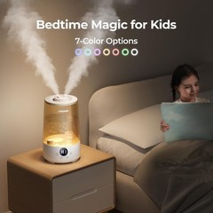 3.6L Ultrasonic Cool Mist Humidifier Top Fill Quiet 23dB 7 Color Light Diffuser