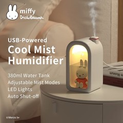 Mipow Miffy Cool Mist Humidifier 380ml Ultrasonic Mini Night Light Pink