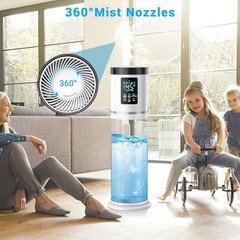 Large Room 8L Ultrasonic Cool Mist Humidifier with 7-Color Light & Essential Oil