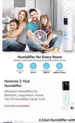 Honovos HQ-2H-JS919 17L 4.5Gal Humidifier New Sealed 2000 Sq Ft