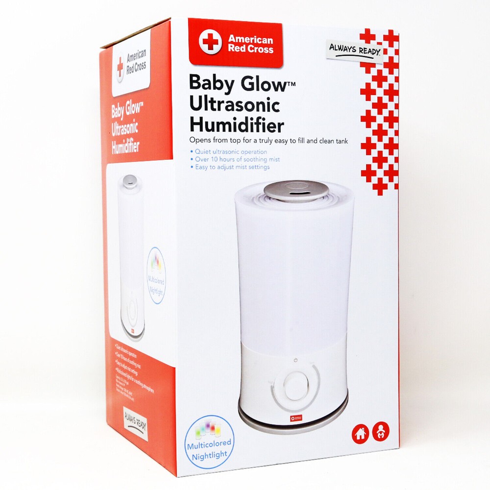 The First Years American Red Cross Baby Glow Ultrasonic Humidifier, White