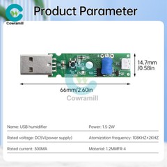 USB DC 5V Ultrasonic Mist Maker Atomizing Module Humidifier DIY Kits 108KHZ