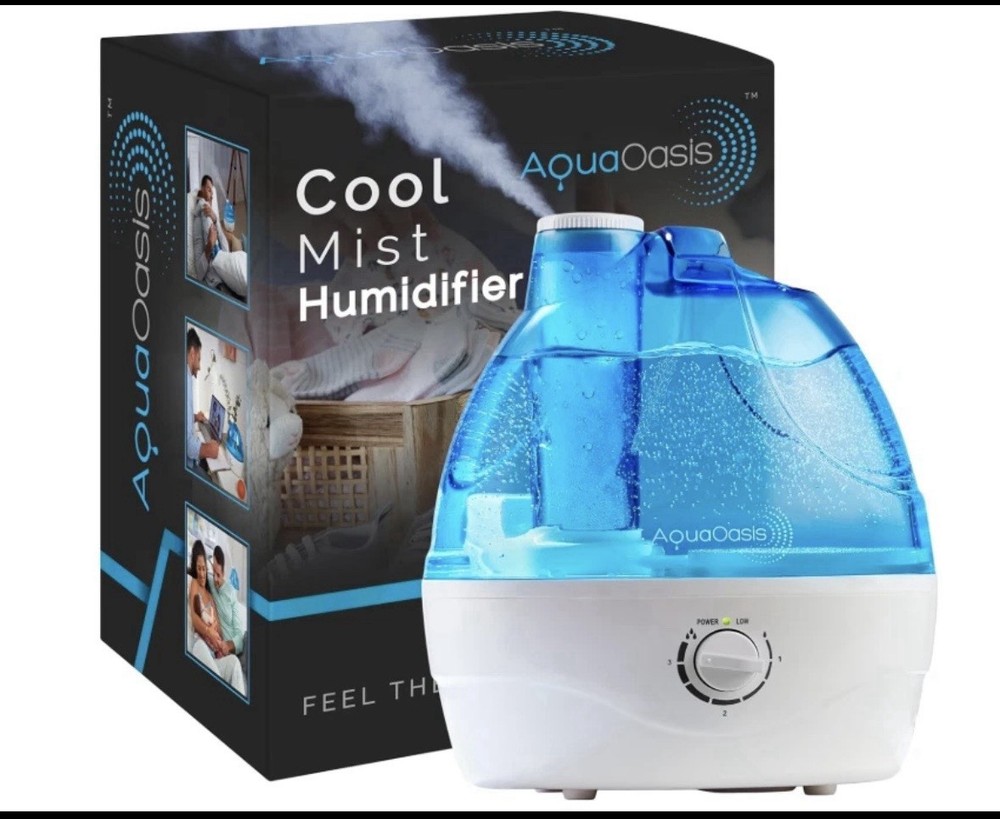 Brand New Aqua Oasis Cool Mist Humidifier 2.2l Water Tank White