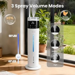 Large Ultrasonic Humidifier 8L Cool Mist, Remote Control, Easy Clean, 350ML/H –
