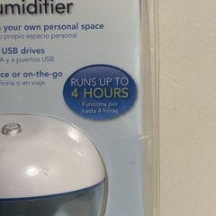 Homedics HUM-CM10 Personal Ultrasonic Cool Mist Humidifier Wall Plug USB NEW