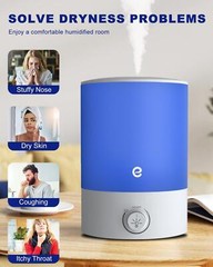 2.5L Cool Mist Ultrasonic Air Humidifier with Top Fill & Quiet, 360° Nozzle US