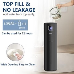 Humidifier 9L Ultrasonic Cool Mist Quiet Tower 350ML/H Top Fill Remote Control