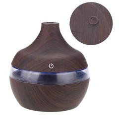 300ml Wood Grain USB Humidifier Colorful LED Night Light Mist Maker For Offic US