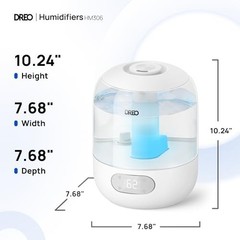 “Top Fill 3L Ultrasonic Humidifier for Large Rooms, 30H Quiet Cool Mist, Night L