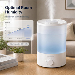 MEGAWISE 3.5L Cool Mist Humidifier with Top Refill, Large Capacity of 3.5L, Easy