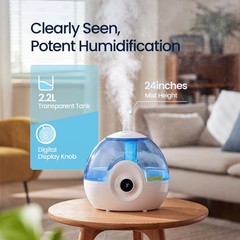 Humidificador Ultrasonico De Niebla Fresca 2.2L Para Dormitorio Silencioso 26Db