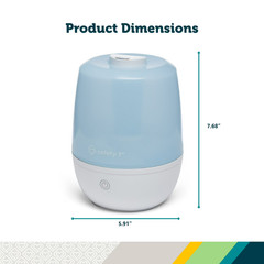 Safety 1st Compact Cool Mist Humidifier Blue Everyday Nursery Air Moisturizer