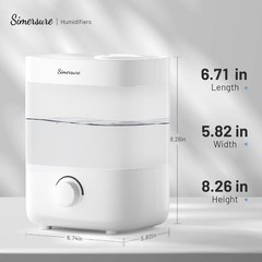 SimerSure Top Fill Humidifier, 2L Water Tank for Bedroom, 28H Long Lasting…