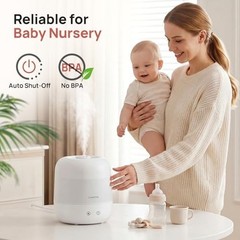 Cool Mist Humidifier 2 Liter 25H Ultrasonic Quiet BPA Free Auto Shut Off
