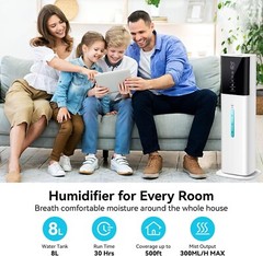 Humidificador Ultrasónico Silencioso Neblina Ajustable 4 Litros Blanco TaoTronic