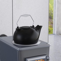 Whistling 1.8L Cast Iron Humidifying Kettle with Cool Touch Chrome Handle