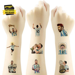40Sheets Football Messi Temporary Tattoos for Kids,Cartoon Temporary Tattoos Gif