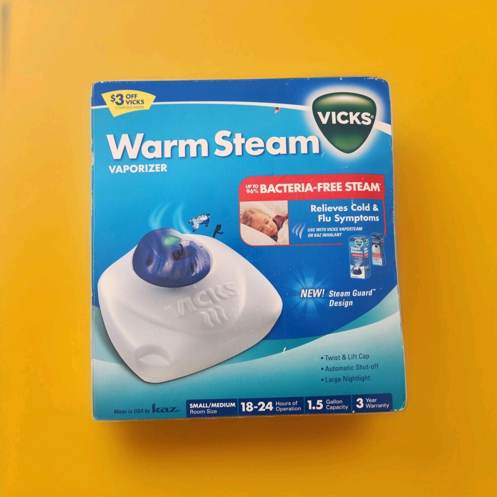 Vicks 1.5 Gallon warm Steam Vaporizer with Night Light cleaned inside and out
