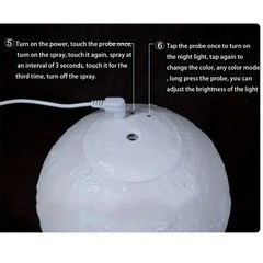 USB Moon Lamp Humidifier with Touch Control and Water Replenishing – 13cm Diamet