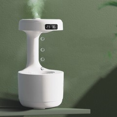 Bedroom Anti-Gravity Humidifier with Clock Water Drop Backflow Aroma Diffuser