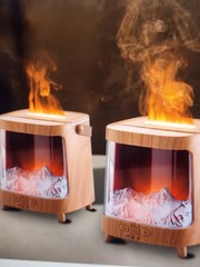 1 Pc Aurora Aroma Diffuser Humidifier 3 In 1 With Flame Effect,7 Color Night…