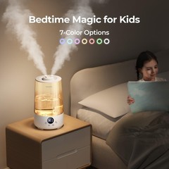Cool Mist Humidifier 3.6L Top-Fill, Quiet 23dB, Baby & Plant Diffuser, BPA Free