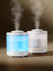 Homvana Small Humidifiers for Bedroom – 2 Pack 1.5L Cool Mist 3-in-1 Humidifier