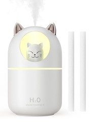 Cool Mist Humidifier,300ml Mini Humidifiers with Night Light,Waterless Auto-O…