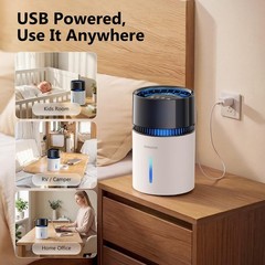 Mist-Free Evaporative Humidifier for Bedroom, Top Fill Humidifier Work with T…