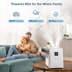 Smart Warm and Cool Mist Humidifier for Large Room 6L Top Fill Easy 753 sq ft