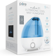 Mistaire XL Ultrasonic Humidifier – Whisper Quiet, 1 Gallon, Night Light
