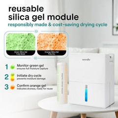 SereneLife 2-in-1 Dehumidifier Smart Humidity Control – White