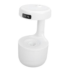 2-800ml Anti Gravity Humidifier With LED Digital Clock For Bedroom
