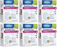 BestAir H100 3 Pack Humidifier Expandable Wick Filters -Pack of 6 (18 Filters)