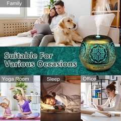 Essential Oil Diffuser for Home 500ML, 6.9inches*6.9inches*5.9inches, Gold