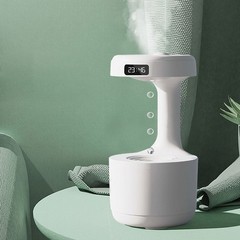 2-800ml Anti Gravity Humidifier With LED Digital Clock For Bedroom