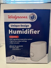 Walgreens Unique Design Humidifier Cool Mist, 18 Hours Run Time 2 Filters Bundle
