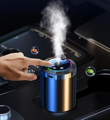 KEYSME Car Essential Oil Diffuser, Mini USB Air Humidifier, LED Light, Black
