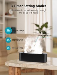 Flame Air Diffuser, Humidifier, Essential Oil Diffuser – 7 6.2 fl.oz, Black