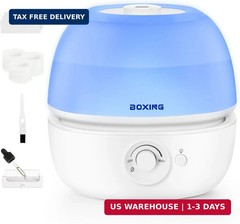 BOXING 3L Top Fill Humidifiers for Bedroom Baby, 20dB Quiet Air Humidifier for L